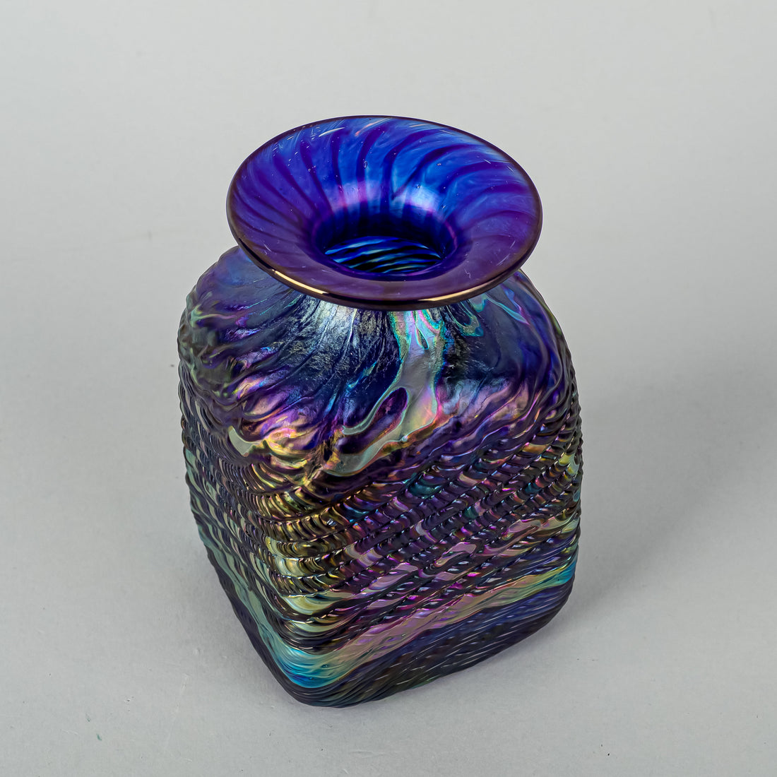 ROBERT HELD Art Glass Square Vase