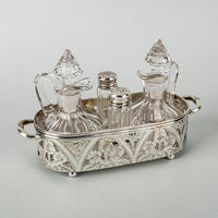 FORBES Silverplate Cruet Set WIth Carrier
