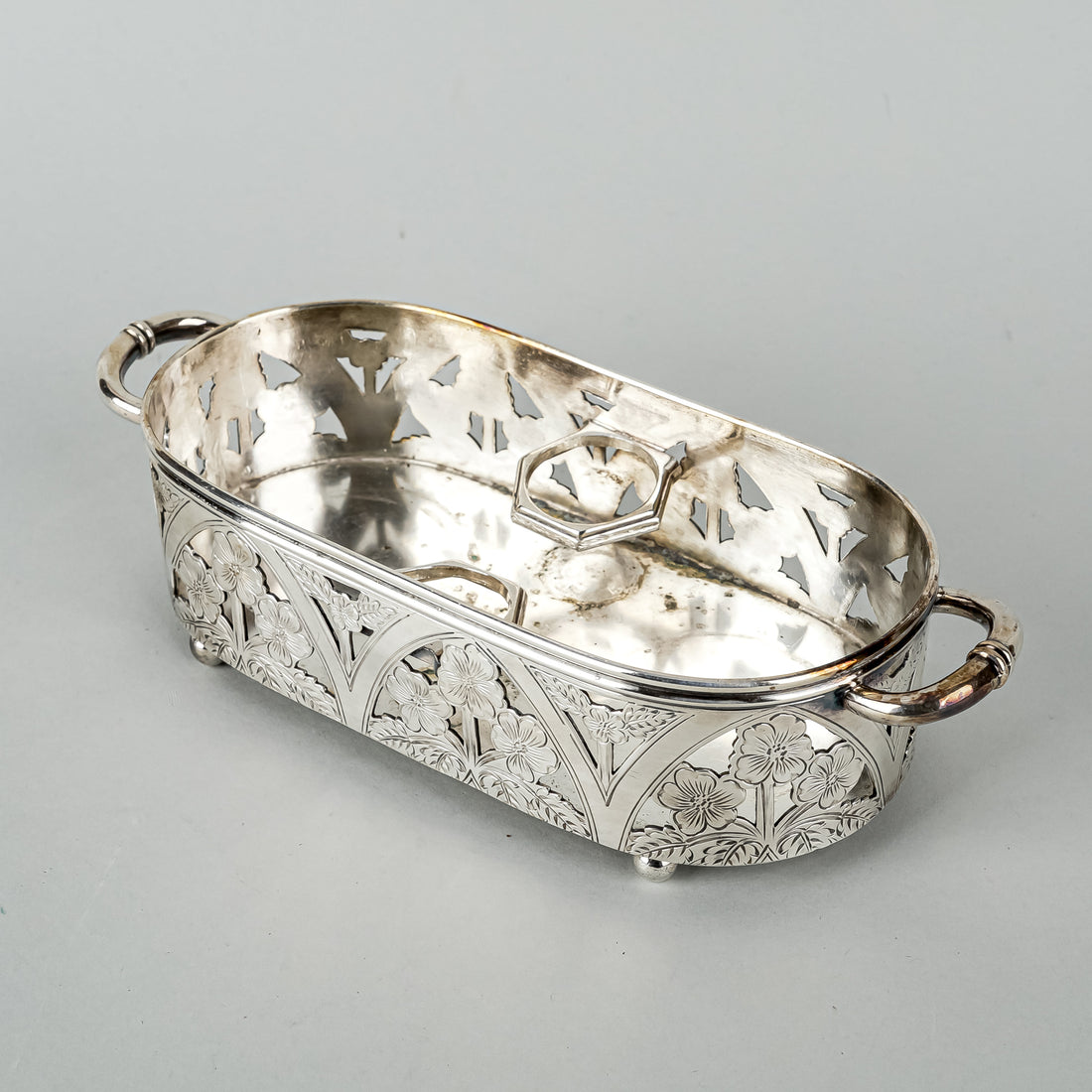 FORBES Silverplate Cruet Set WIth Carrier