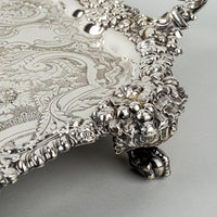 Ornate Silverplate Footed Tray With Handles