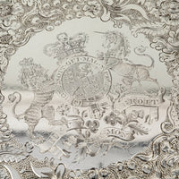 Ornate Silverplate Footed Tray With Handles