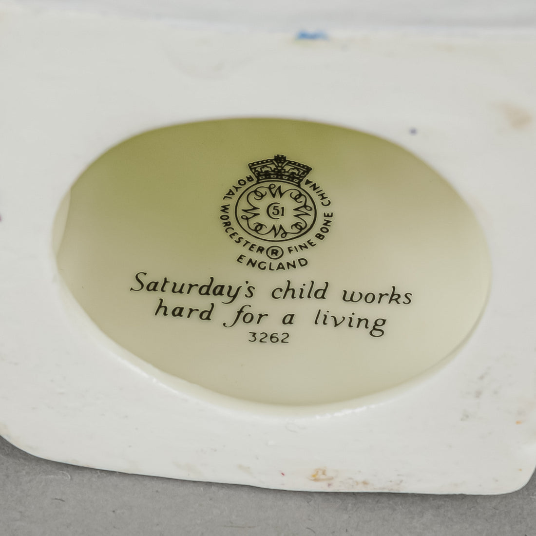 ROYAL WORCESTER Figurine Saturdays Child Works Hard 3262