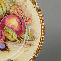AYNSLEY D.Jones Orchard Fruit Gold Rim Dinner Plate