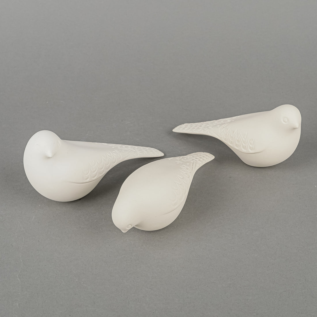 FRANCE FAUTEUX Ceramic Figurines 'Les Oiselets' Set Of 3