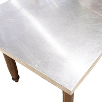 Walnut Table With Stainless Steel Top