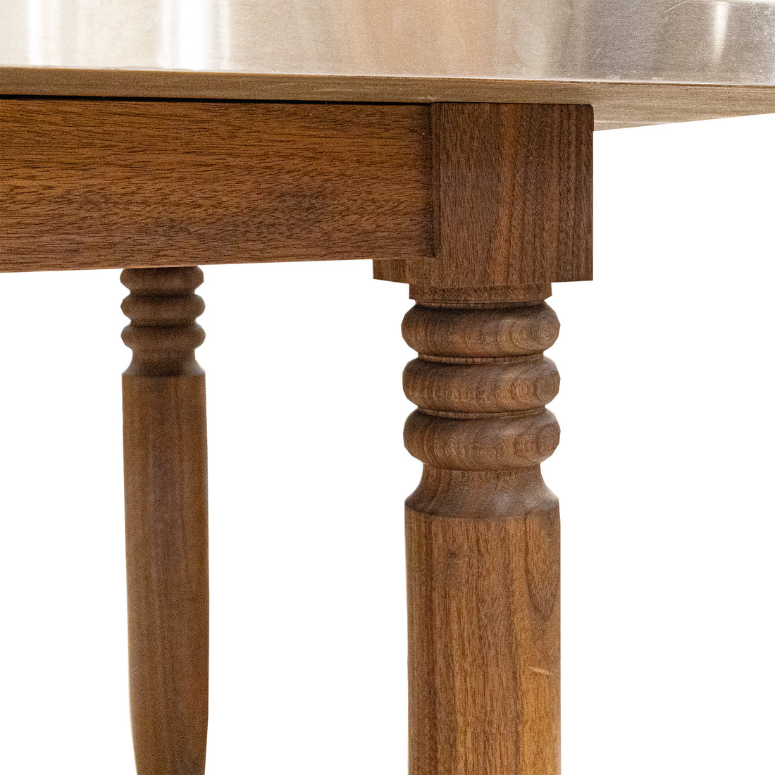 Walnut Table With Stainless Steel Top