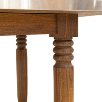 Walnut Table With Stainless Steel Top
