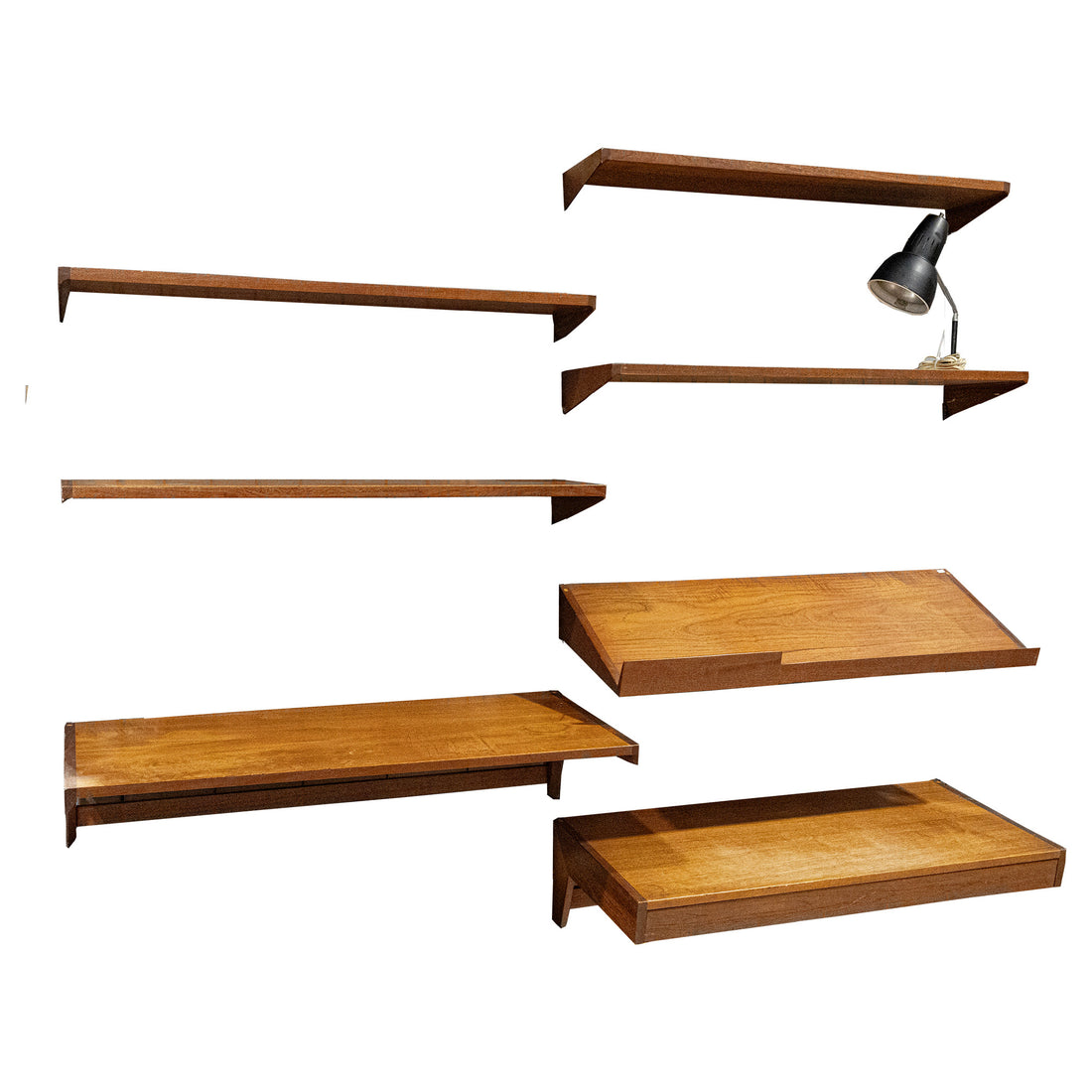 FM MOBLER Vintage Teak Wall Mount Shelves 11 Pieces