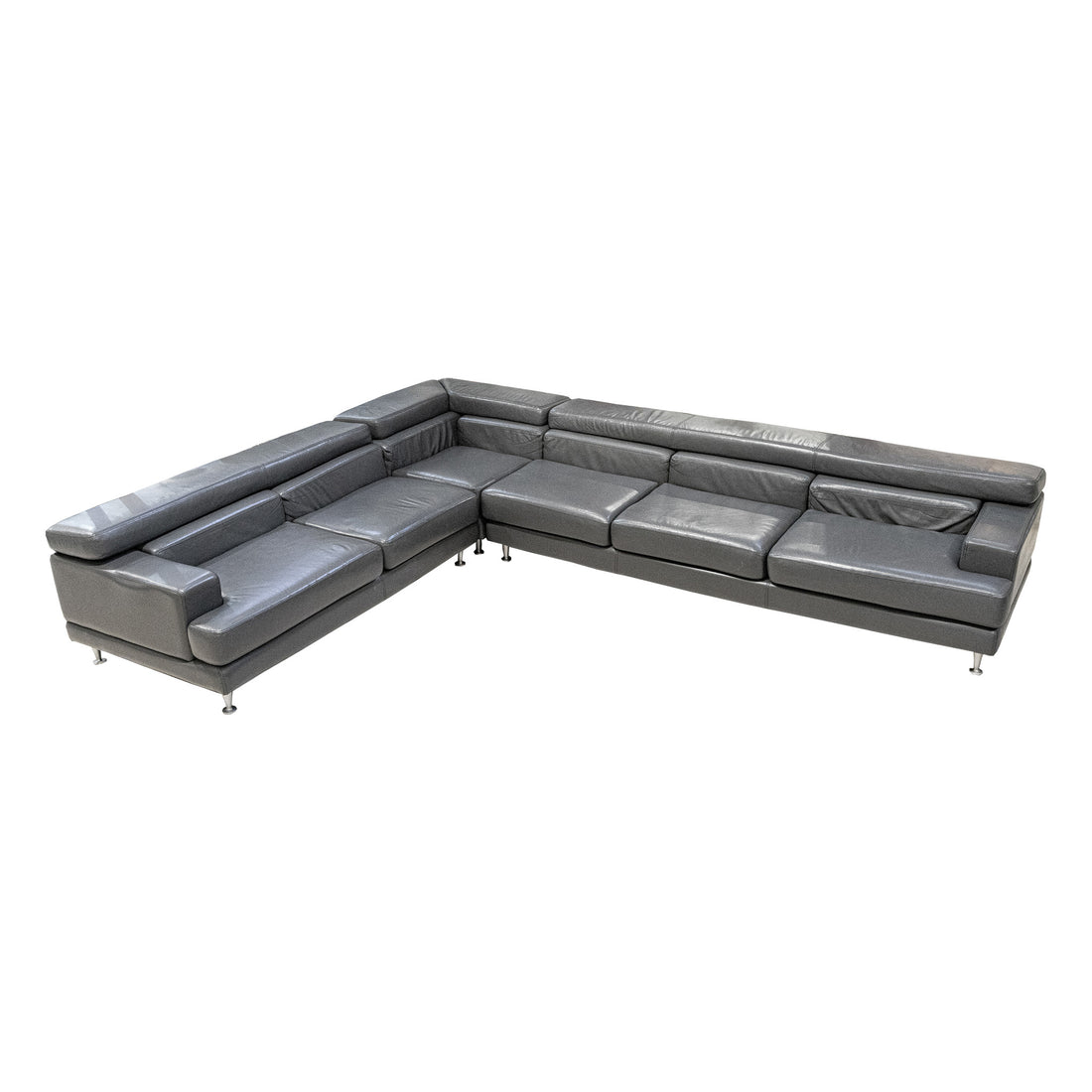 CAMPIO Grey Leather Sectional