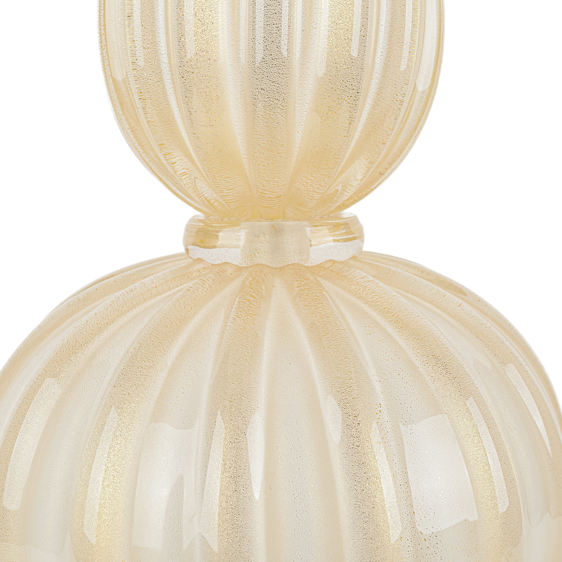 Murano Style Blown Aventurine Glass Lamps With Shades Set Of 2