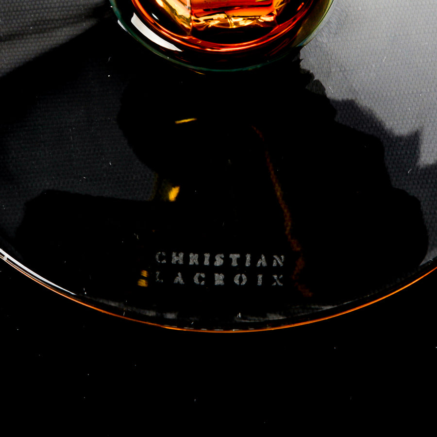 CHRISTIAN LACROIX Crystal Cut To Clear Candlestick Amber