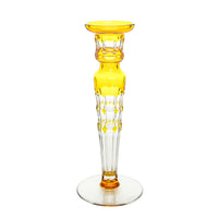 CHRISTIAN LACROIX Crystal Cut To Clear Candlestick Amber