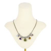 SAMUEL B Sterling Multi Gemstone Collarette Necklace