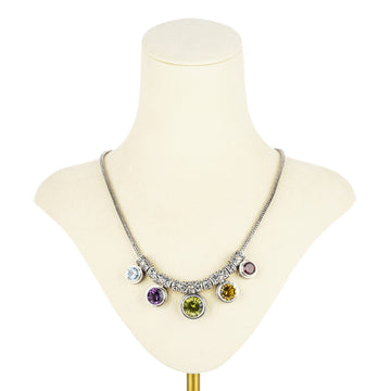 SAMUEL B Sterling Multi Gemstone Collarette Necklace