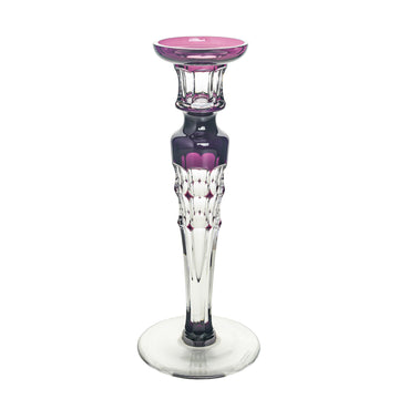 CHRISTIAN LACROIX Crystal Cut To Clear Candlestick Violet Cased