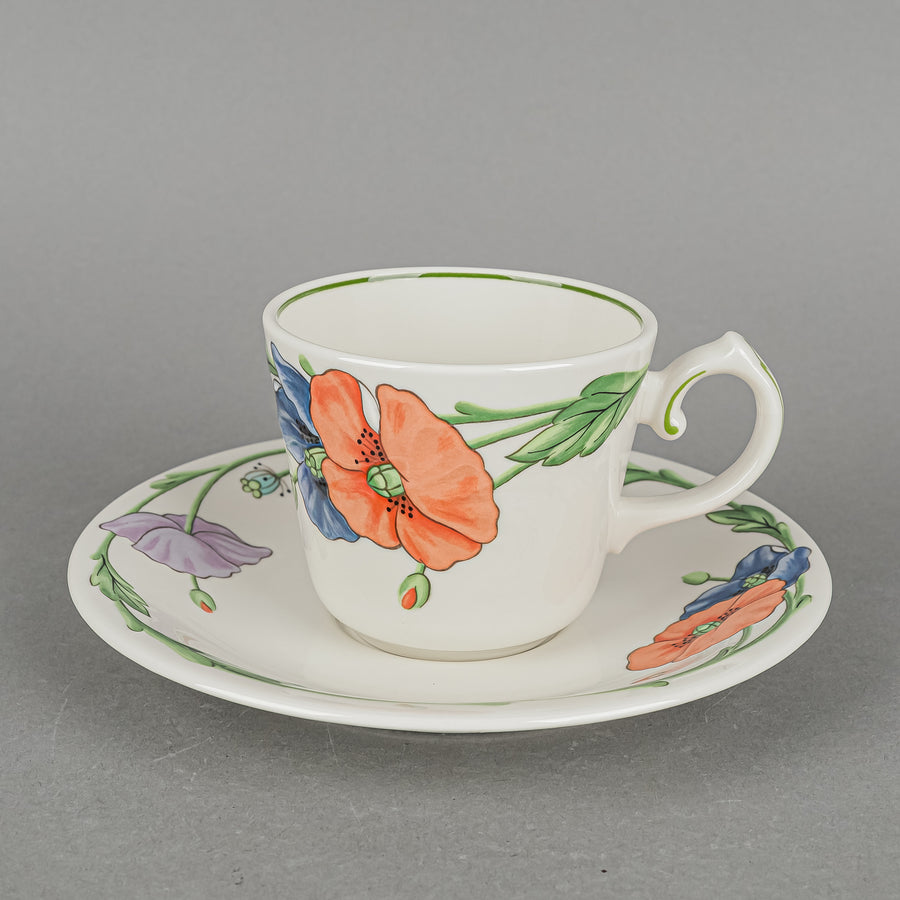 VILLEROY & BOCH Amapola Cup & Saucers Set/6
