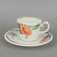 VILLEROY & BOCH Amapola Cup & Saucers Set Of 4 - 8 Pieces
