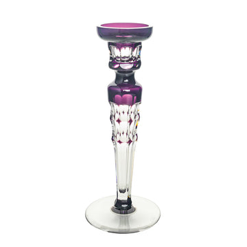 CHRISTIAN LACROIX Crystal Cut To Clear Candlestick Violet Cased