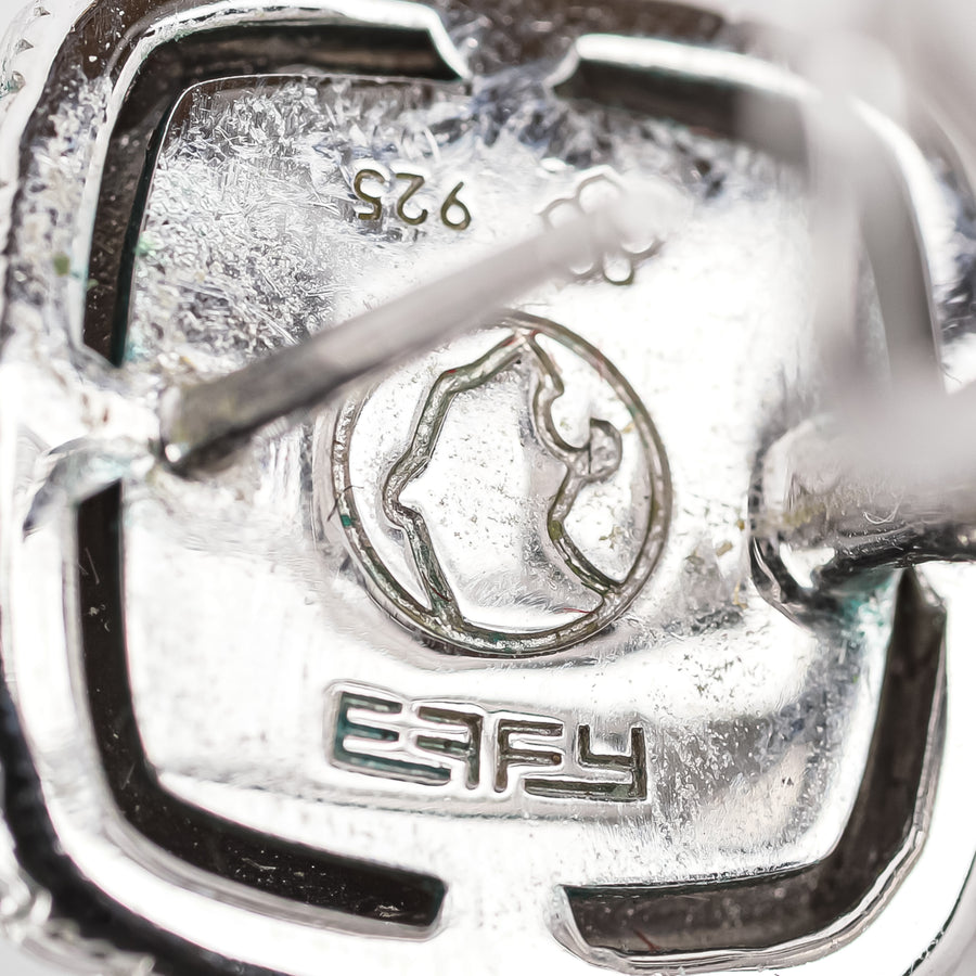 EFFY Sterling Turquoise Basketweave Omegas