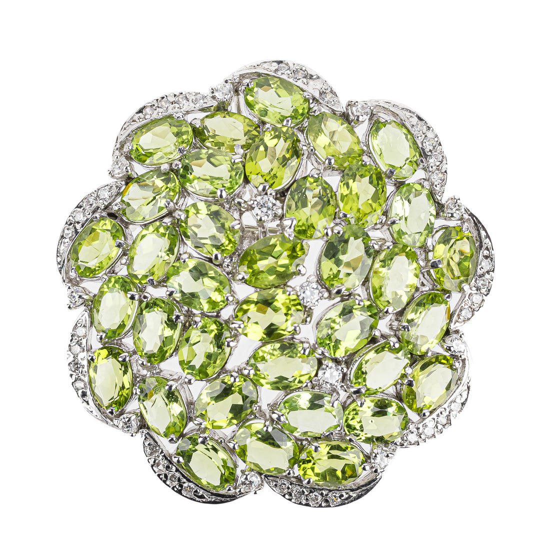 Sterling Peridot Cubic Zirconia Pin Pendant