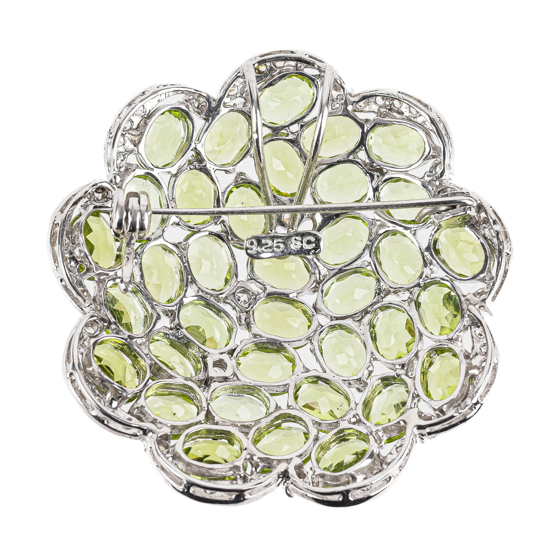 Sterling Peridot Cubic Zirconia Pin Pendant