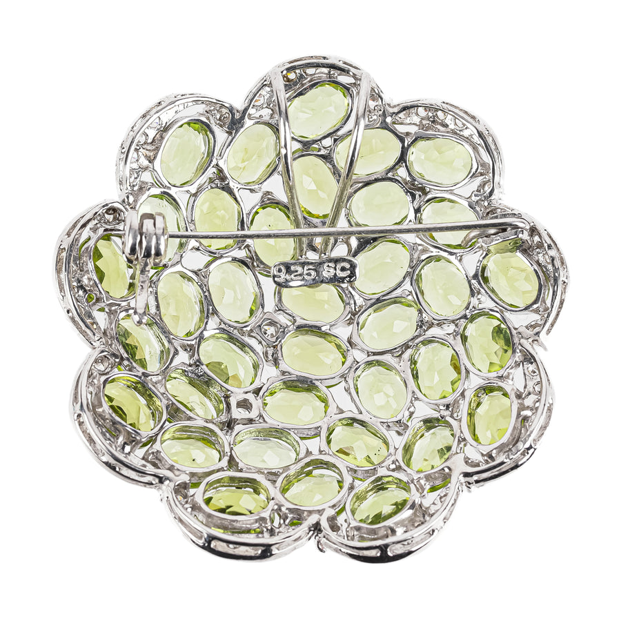 Sterling Peridot Cubic Zirconia Pin Pendant