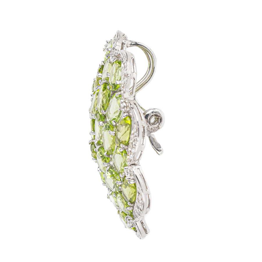 Sterling Peridot Cubic Zirconia Pin Pendant