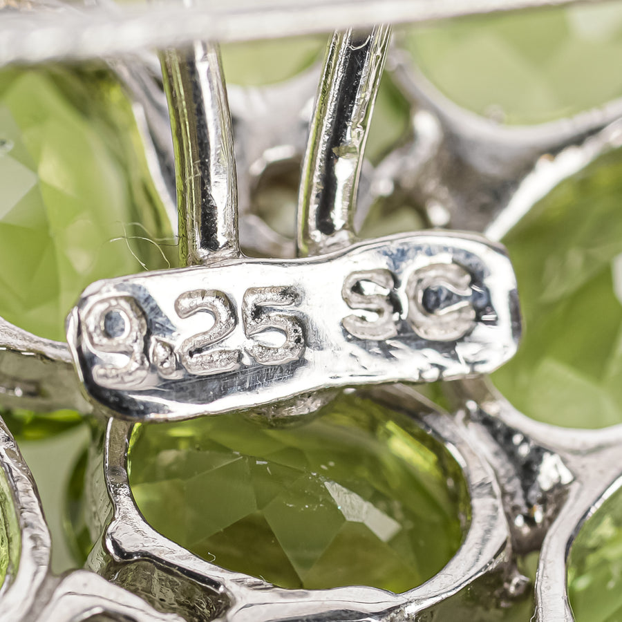 Sterling Peridot Cubic Zirconia Pin Pendant