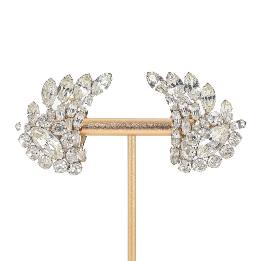 SHERMAN Clips -Clear Rhinestone Ear Climber
