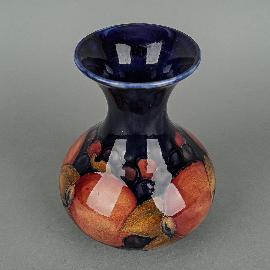 MOORCROFT Pomegranate Blue Ground Vase