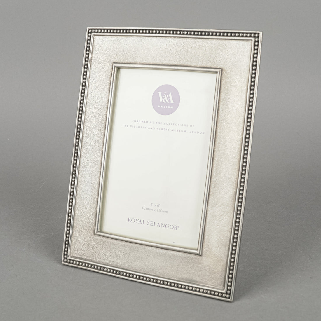 ROYAL SELANGOR V&A Bead Pewter 4x6 Picture Frame