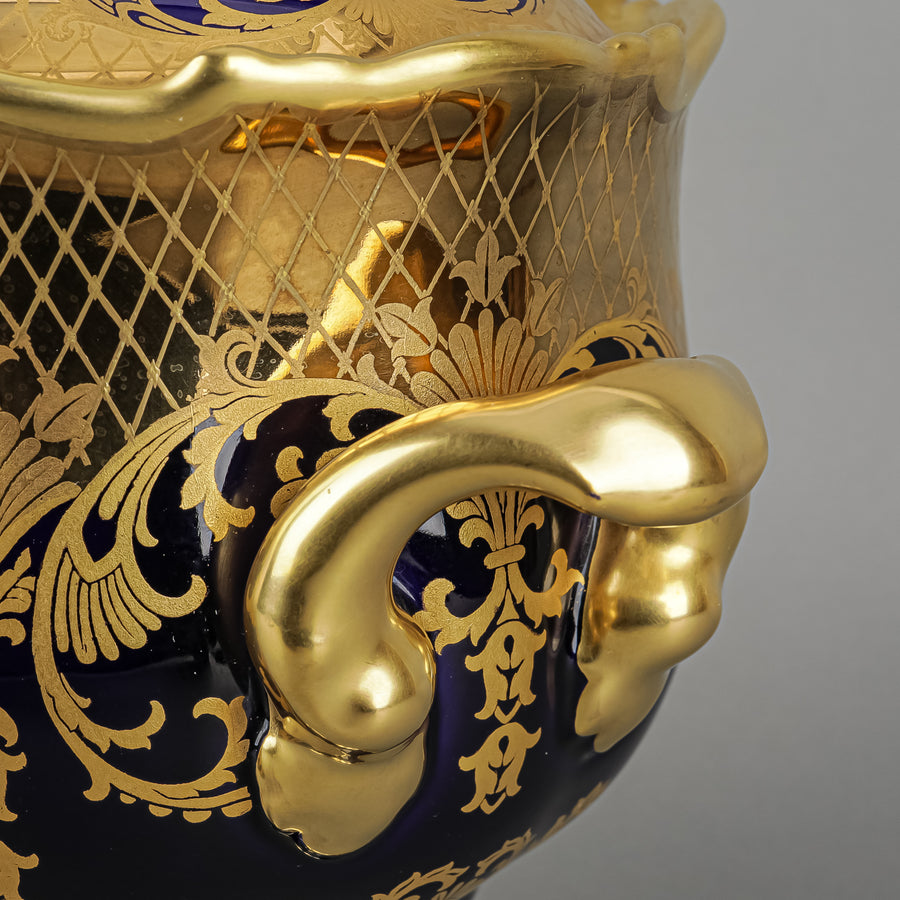 ROSENTHAL Pompadour Gold Cobalt Lidded Urn