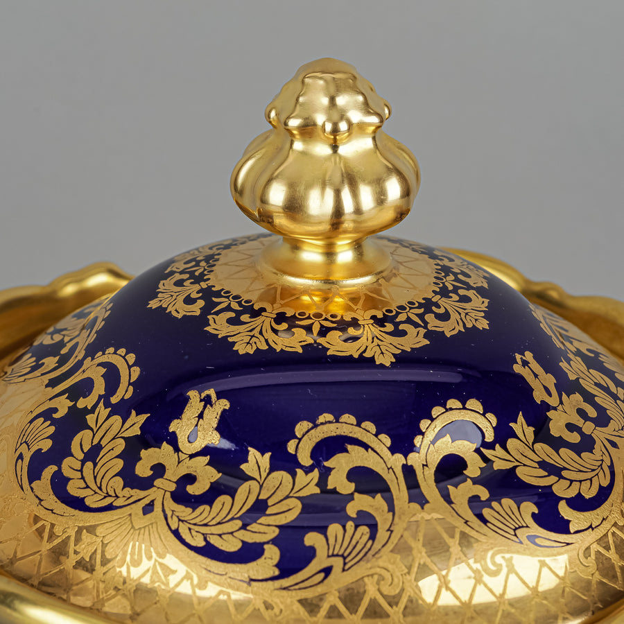 ROSENTHAL Pompadour Gold Cobalt Lidded Urn