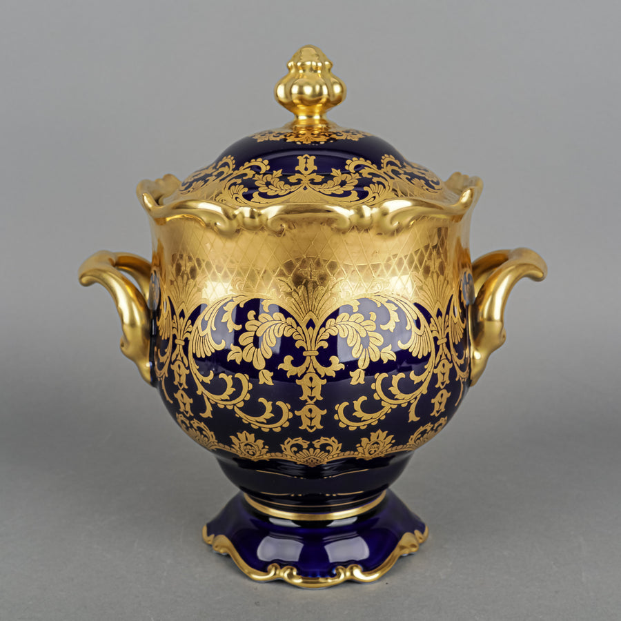 ROSENTHAL Pompadour Gold Cobalt Lidded Urn