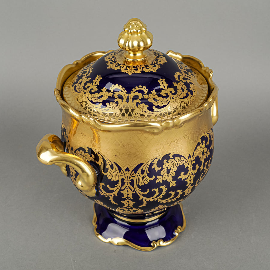 ROSENTHAL Pompadour Gold Cobalt Lidded Urn