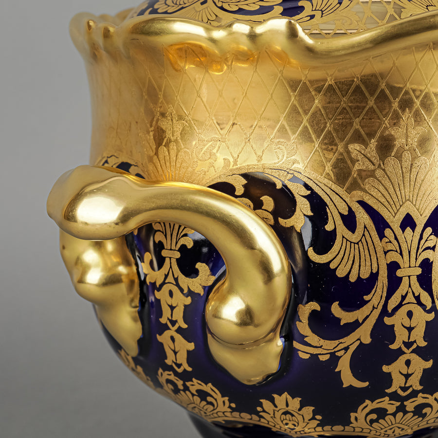 ROSENTHAL Pompadour Gold Cobalt Lidded Urn