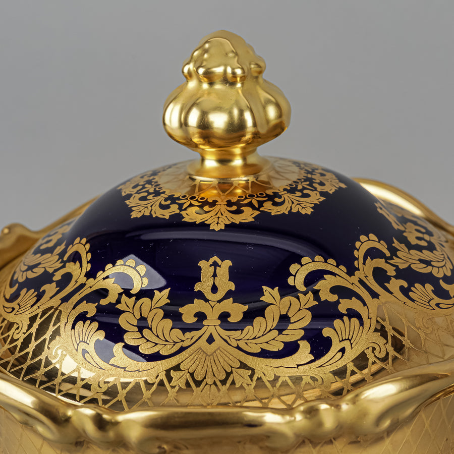 ROSENTHAL Pompadour Gold Cobalt Lidded Urn