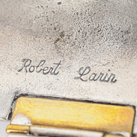 ROBERT LARIN Brutalist Pewter Panel Link Bracelet