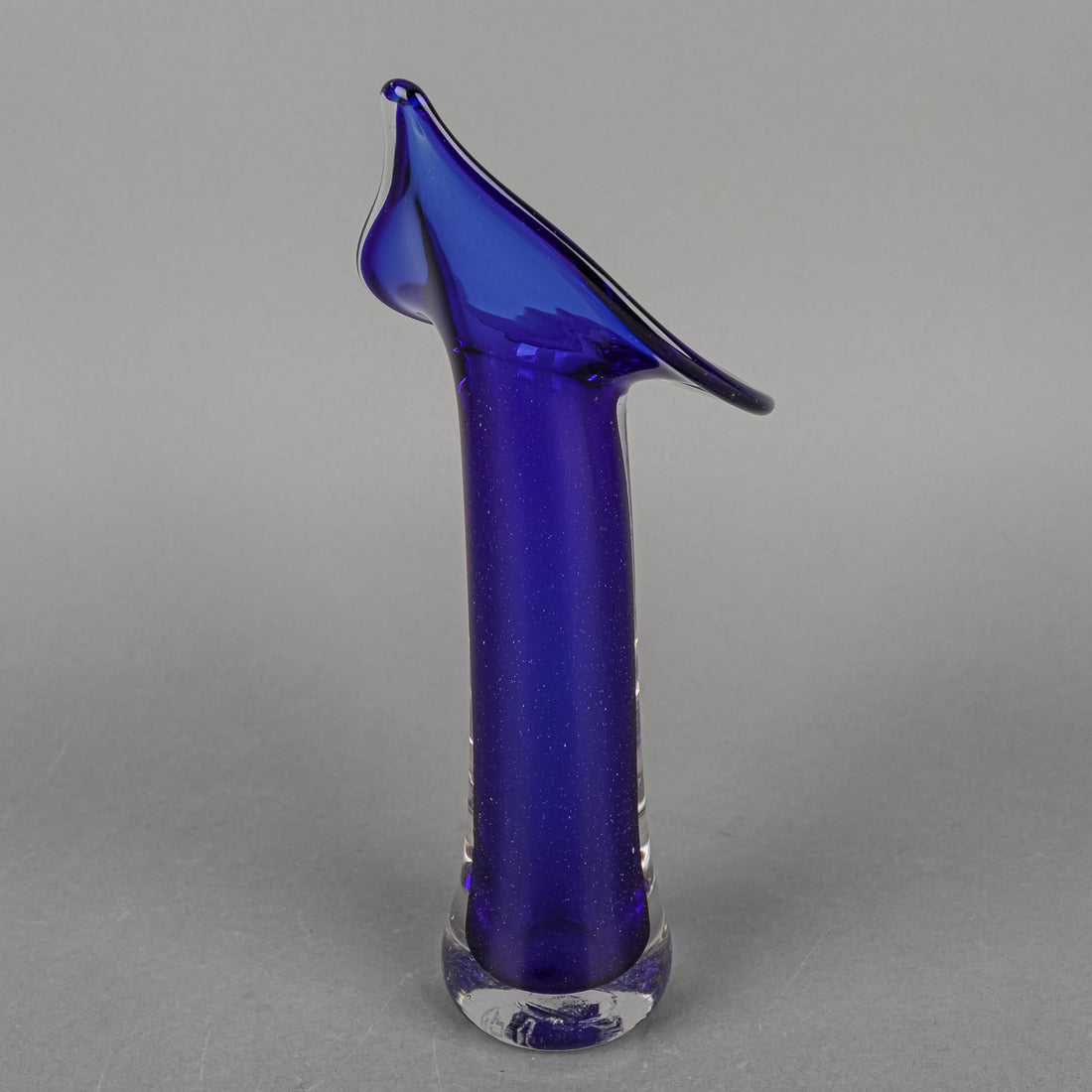CLARK GUETTEL Art Glass Cobalt Jack In the Pulpit Vase
