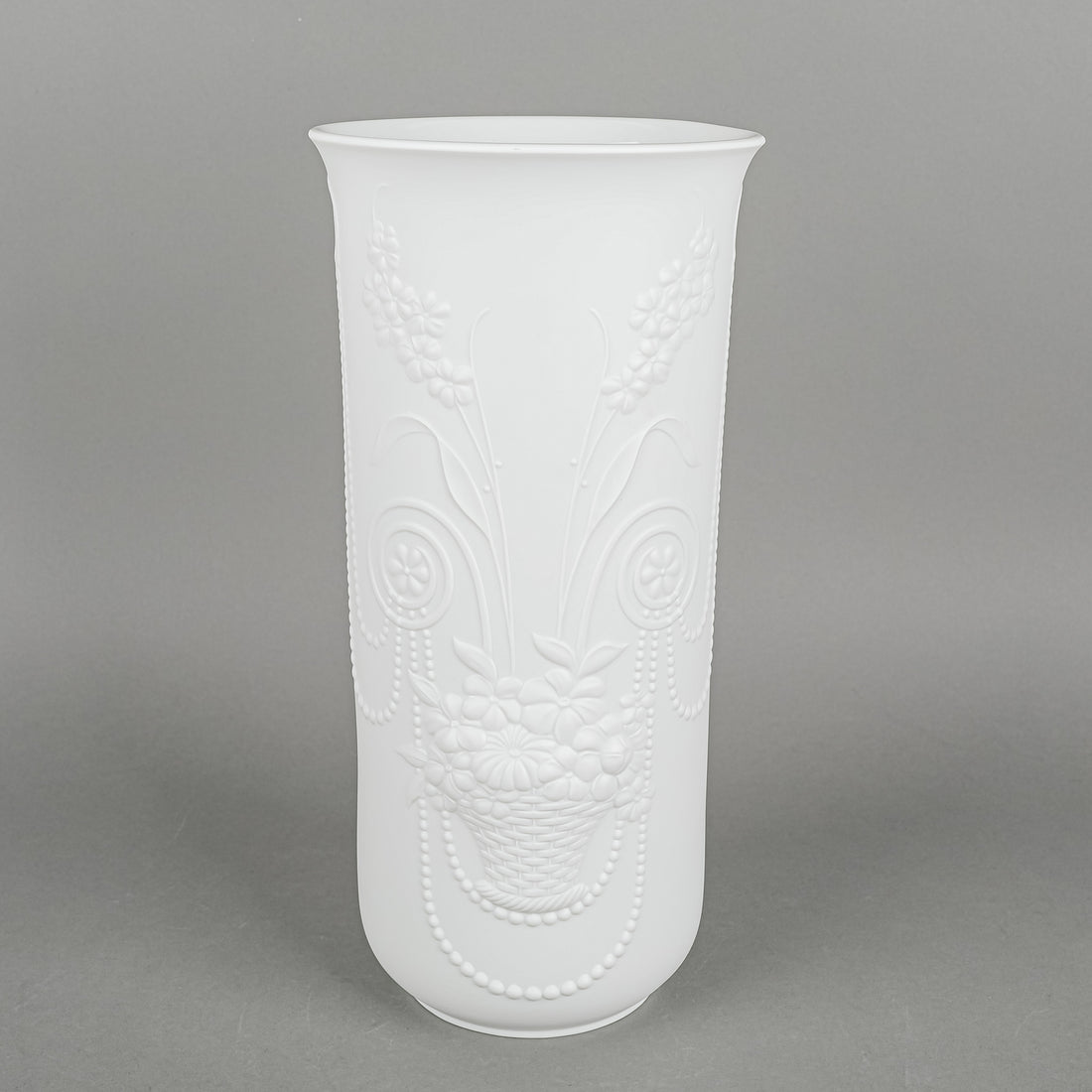 KAISER M.Frey White Bisque Floral Op Art Vase