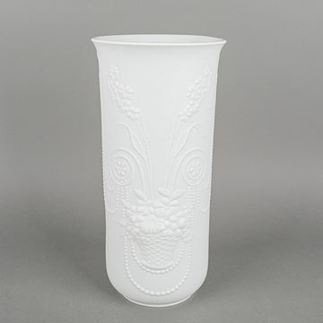 KAISER M.Frey White Bisque Floral Op Art Vase