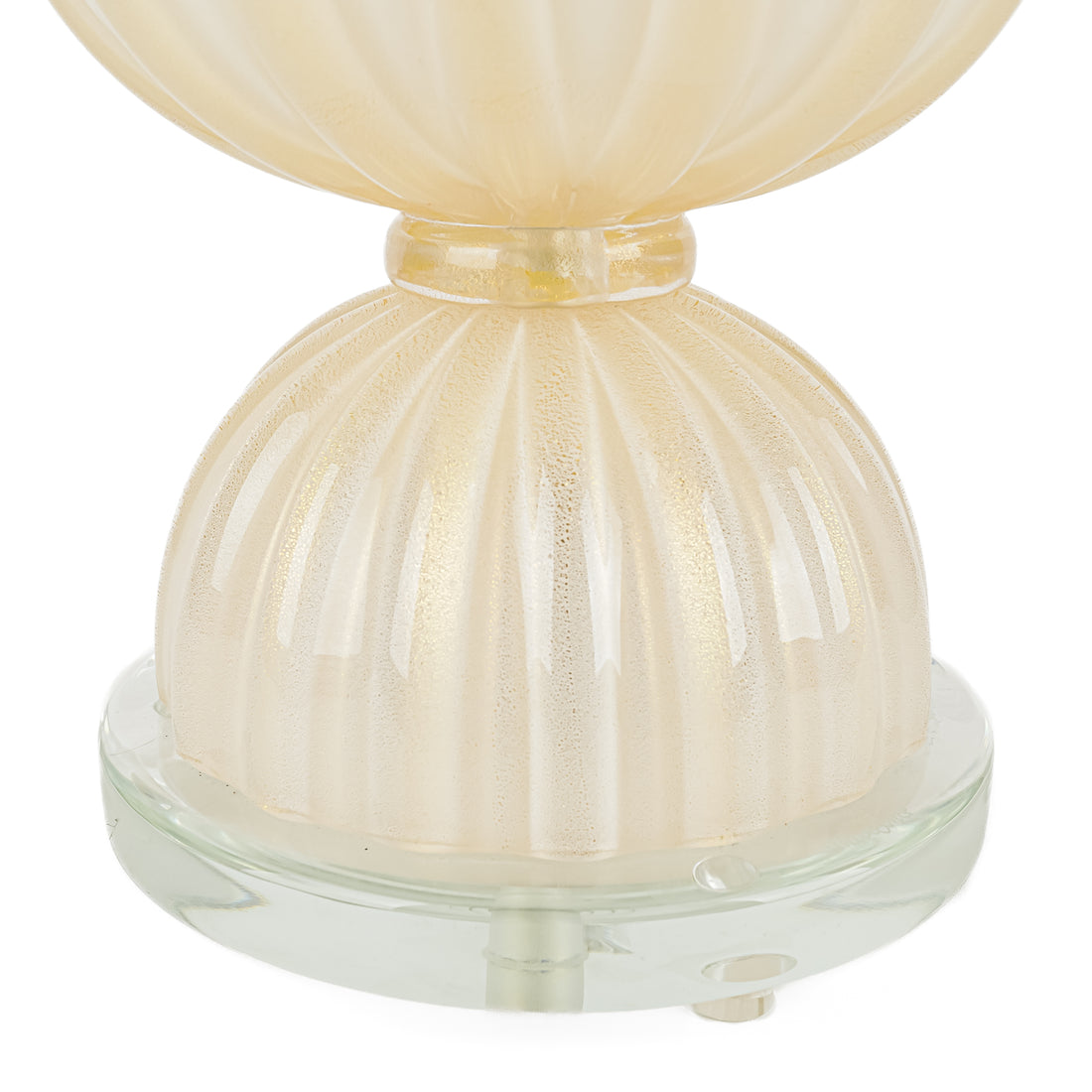 Murano Style Blown Aventurine Glass Lamps With Shades Set Of 2