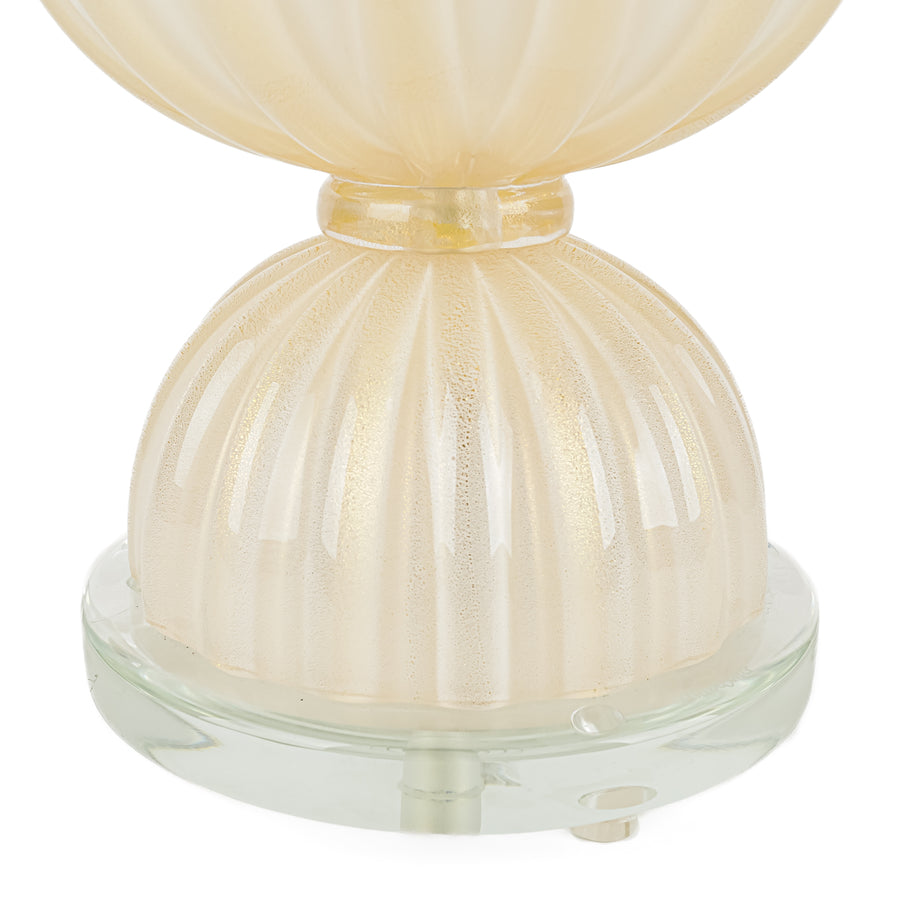 Murano Style Blown Aventurine Glass Lamps With Shades Set Of 2