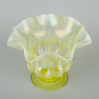 JOHN WALSH WALSH Opalescent Vaseline Glass TULIP Vase