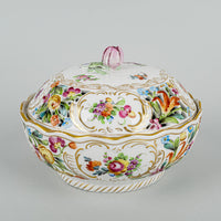 CARL THIEME DRESDEN Hand Painted Pierced Lidded Bowl