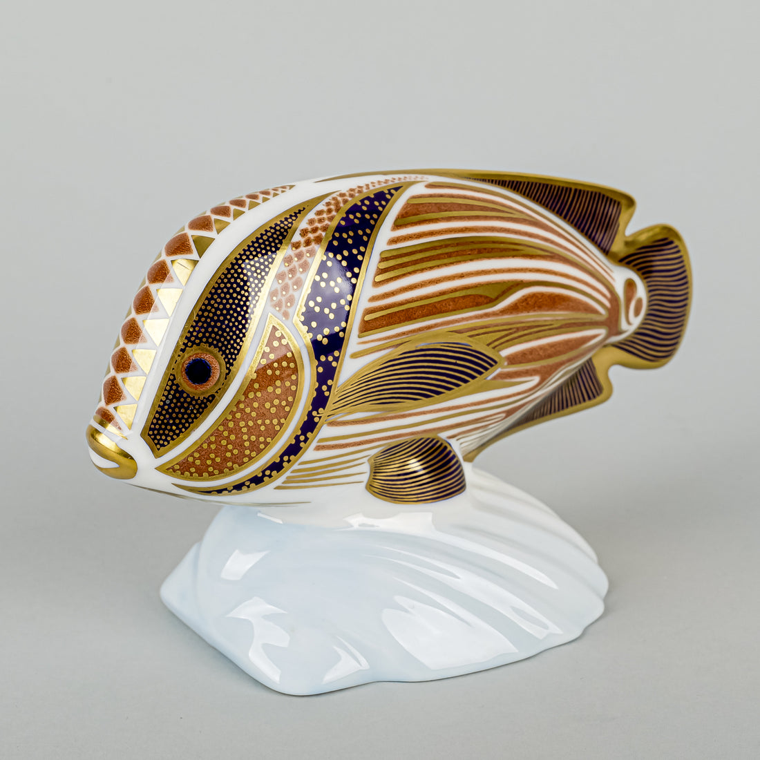 ROYAL CROWN DERBY Paperweight Tropical Fish Sweetlips