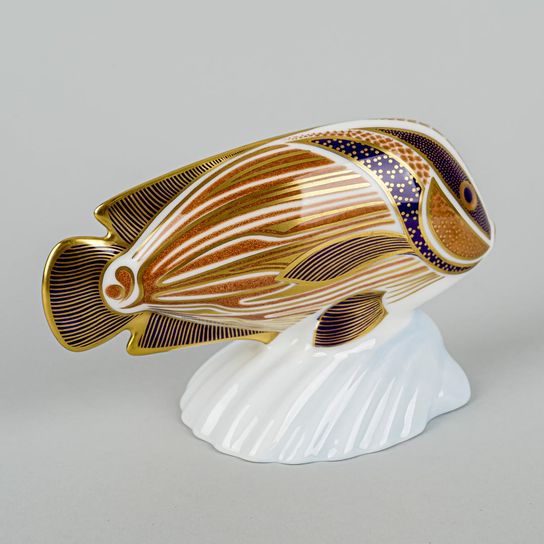 ROYAL CROWN DERBY Paperweight Tropical Fish Sweetlips