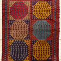 Hand Knotted Wool Ghoochan Persian Rug        85"x49"