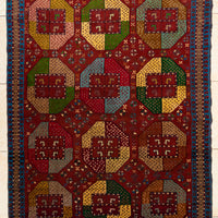 Hand Knotted Wool Ghoochan Persian Rug
