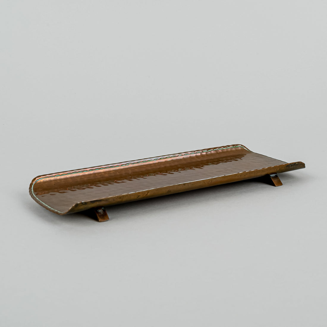 ROYCROFT Hammered Copper Footed Pen Tray